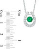 Unstoppable Love™ 5.7mm Lab-Created Emerald and White Sapphire Horseshoe Pendant in Sterling Silver