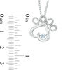 Unstoppable Love™ Aquamarine and Diamond Accent Paw Print Pendant in Sterling Silver