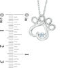 Thumbnail Image 1 of Unstoppable Love™ Aquamarine and Diamond Accent Paw Print Pendant in Sterling Silver