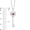 Thumbnail Image 1 of Unstoppable Love™ 4.0mm Garnet and Lab-Created White Sapphire Heart-Top Key Pendant in Sterling Silver