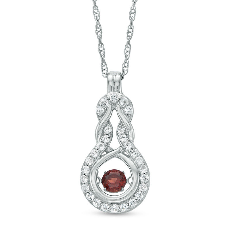 Unstoppable Love™ Lab-Created Ruby and White Sapphire Woven Pendant in Sterling Silver|Peoples Jewellers