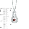 Unstoppable Love™ Lab-Created Ruby and White Sapphire Woven Pendant in Sterling Silver