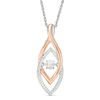 Thumbnail Image 1 of Unstoppable Love™ Lab-Created White Sapphire and 0.09 CT. T.W. Diamond Pendant in Sterling Silver and 10K Rose Gold