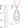 Thumbnail Image 2 of Unstoppable Love™ Lab-Created White Sapphire and 0.09 CT. T.W. Diamond Pendant in Sterling Silver and 10K Rose Gold