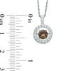 Unstoppable Love™ 5.5mm Smoky Quartz and Lab-Created White Sapphire Circle Pendant in Sterling Silver