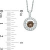 Thumbnail Image 1 of Unstoppable Love™ 5.5mm Smoky Quartz and Lab-Created White Sapphire Circle Pendant in Sterling Silver