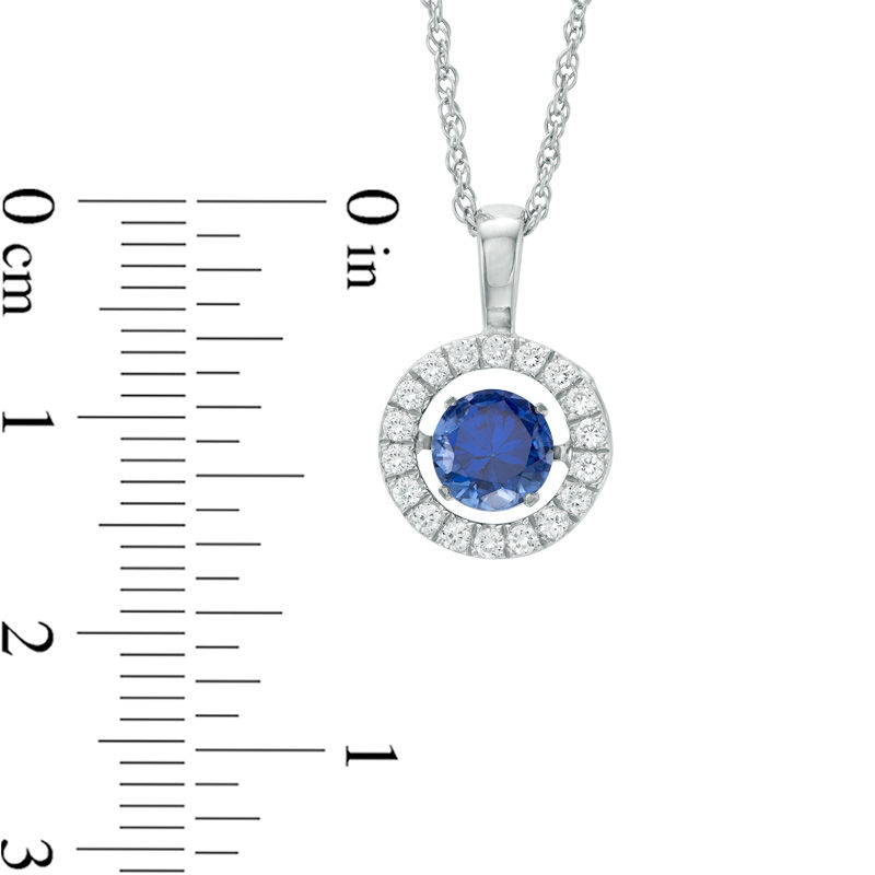 Unstoppable Love™ 5.5mm Lab-Created Blue and White Sapphire Circle Pendant in Sterling Silver