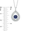 Unstoppable Love™ 5.7mm Lab-Created Blue and White Sapphire Teardrop Pendant in Sterling Silver
