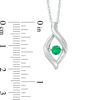 Thumbnail Image 1 of Unstoppable Love™ 4.0mm Lab-Created Emerald Ribbon Flame Pendant in Sterling Silver