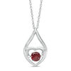 Thumbnail Image 0 of Unstoppable Love™ 6.0mm Garnet Heart in Teardrop Pendant in Sterling Silver