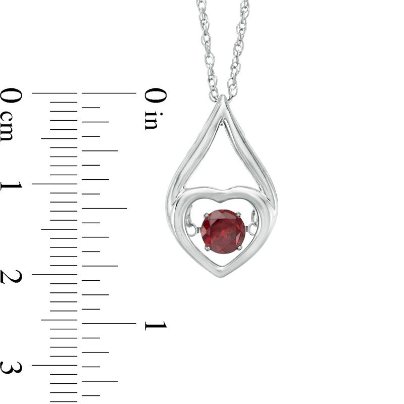 Main Image 2 of Unstoppable Love™ 6.0mm Garnet Heart in Teardrop Pendant in Sterling Silver