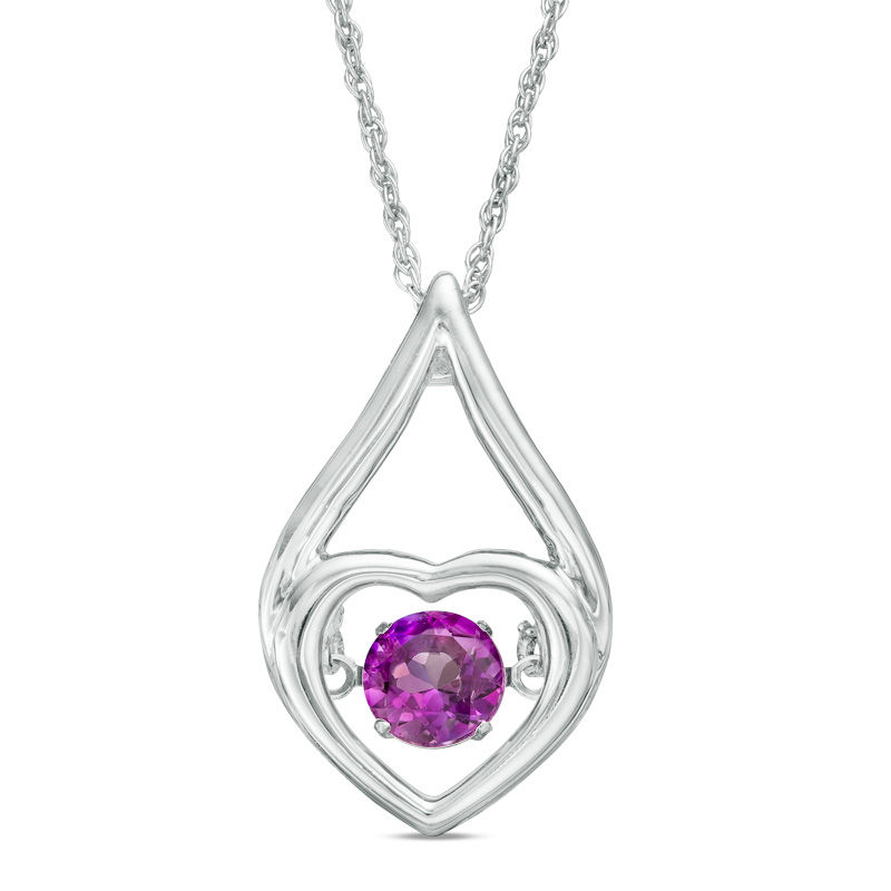 Unstoppable Love™ 6.0mm Amethyst Heart in Teardrop Pendant in Sterling Silver|Peoples Jewellers