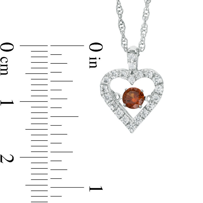 Unstoppable Love™ Garnet and Lab-Created White Sapphire Heart Pendant in Sterling Silver