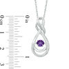 Unstoppable Love™ 4.5mm Amethyst and 0.07 CT. T.W. Diamond Layered Infinity Pendant in Sterling Silver