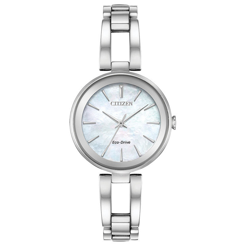 Ladies' Citizen Eco-Drive® Bangle Watch with Mother-of-Pearl Dial (Model: EM0630-51D)