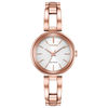 Thumbnail Image 0 of Ladies' Citizen Eco-Drive® Axiom Rose-Tone Bangle Watch with Silver-Tone Dial (Model: EM0633-53A)