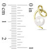 5.5-6.0mm Button Freshwater Cultured Pearl Abstract Stud Earrings in 10K Gold