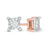 Thumbnail Image 0 of 0.04 CT. T.W. Diamond Solitaire Square Stud Earrings in 10K Rose Gold