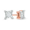 CT. T.W. Diamond Solitaire Square Stud Earrings in 10K Rose Gold