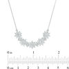 Lab-Created White Sapphire Flower Choker Necklace in Sterling Silver - 16"