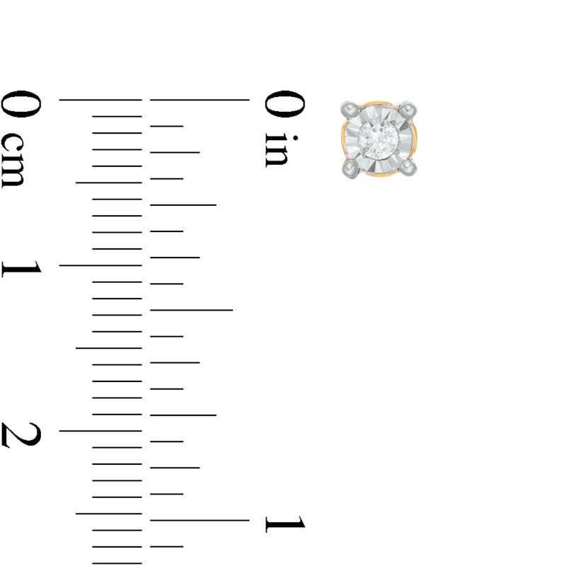 Main Image 2 of 0.085 CT. T.W. Diamond Solitaire Stud Earrings in 10K Gold