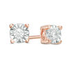 Thumbnail Image 0 of 0.145 CT. T.W. Diamond Solitaire Stud Earrings in 10K Rose Gold