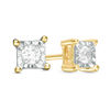 Thumbnail Image 1 of 0.085 CT. T.W. Diamond Solitaire Square Stud Earrings in 10K Gold