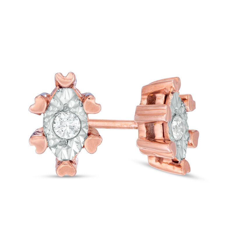 0.18 CT. T.W. Diamond Solitaire Marquise Stud Earrings in 10K Rose Gold