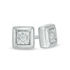 Thumbnail Image 0 of 0.085 CT. T.W. Diamond Solitaire Square Stud Earrings in 10K White Gold