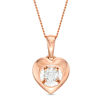 Thumbnail Image 0 of Magnificence™ 0.08 CT. Diamond Solitaire Heart Frame Pendant in 10K Rose Gold