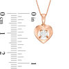 Magnificence™ 0.08 CT. Diamond Solitaire Heart Frame Pendant in 10K Rose Gold