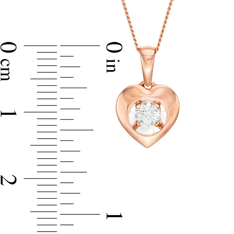 Main Image 2 of Magnificence™ 0.08 CT. Diamond Solitaire Heart Frame Pendant in 10K Rose Gold