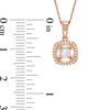 Thumbnail Image 1 of Magnificence™ 0.15 CT. T.W. Diamond Cushion Frame Pendant in 10K Rose Gold