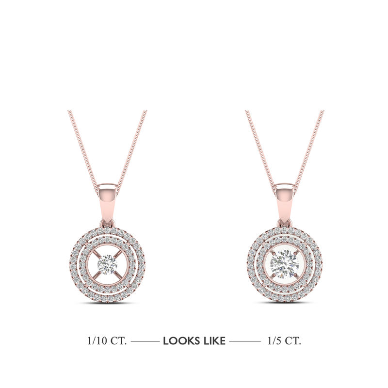 Magnificence™ 0.15 CT. T.W. Diamond Cushion Frame Pendant in 10K Rose Gold