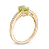 Thumbnail Image 1 of Oval Peridot and 0.116 CT. T.W. Diamond Double Row Ring in 14K Gold