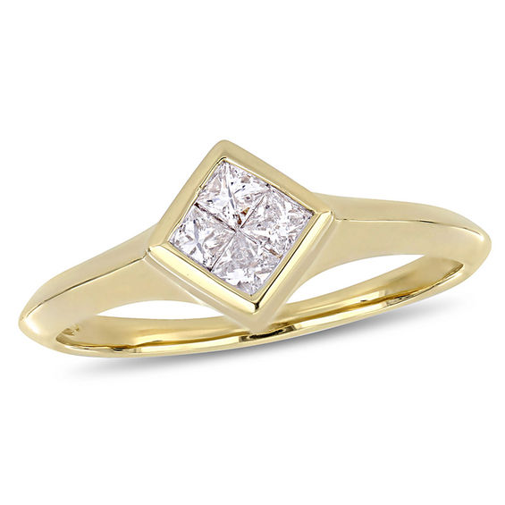 0.24 CT. T.W. Q 0.24 CT. T.W. Quad Princess-Cut Diamond Ring in 10K Gold