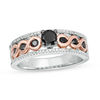 Thumbnail Image 0 of 0.45 CT. T.W. Enhanced Black and White Diamond Twist Band in 10K Two-Tone Gold