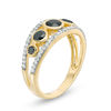 Thumbnail Image 2 of 0.95 CT. T.W. Enhanced Black and White Diamond Five Stone Ring in 10K Gold