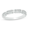 Thumbnail Image 0 of 0.45 CT. T.W. Baguette and Round Diamond Alternating Wedding Band in 10K White Gold