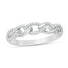 Thumbnail Image 1 of 0.086 CT. T.W. Diamond Chain Link Band in Sterling Silver