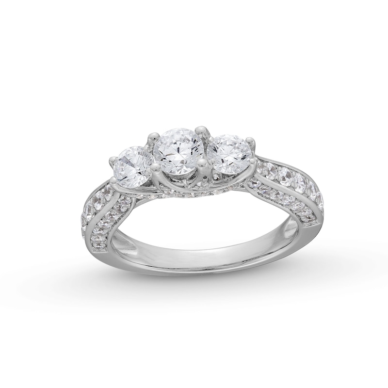 Main Image 1 of 1.45 CT. T.W. Diamond Past Present Future® Ring in 14K White Gold (I/I2)