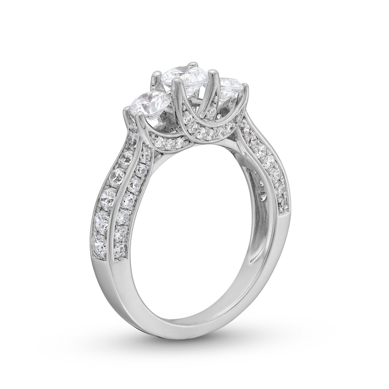 Main Image 3 of 1.45 CT. T.W. Diamond Past Present Future® Ring in 14K White Gold (I/I2)