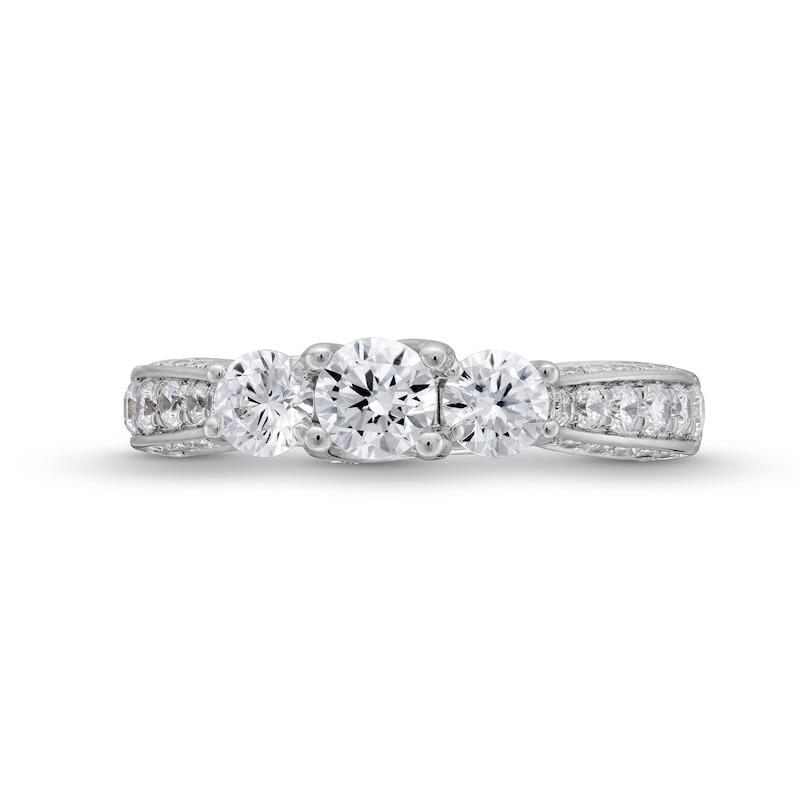 Main Image 4 of 1.45 CT. T.W. Diamond Past Present Future® Ring in 14K White Gold (I/I2)