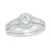 Thumbnail Image 1 of 0.58 CT. T.W. Diamond Frame Bridal Set in 10K White Gold