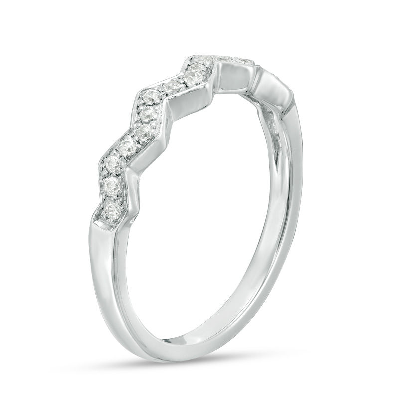 0.085 CT. T.W. Diamond Zig-Zag Band in 10K White Gold