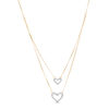 0.15 CT. T.W. Diamond Heart Double Strand Necklace in 10K Gold - 17"