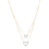 Thumbnail Image 1 of 0.15 CT. T.W. Diamond Heart Double Strand Necklace in 10K Gold - 17"