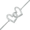 Diamond Accent Interlocking Hearts Bracelet in Sterling Silver - 7.5"