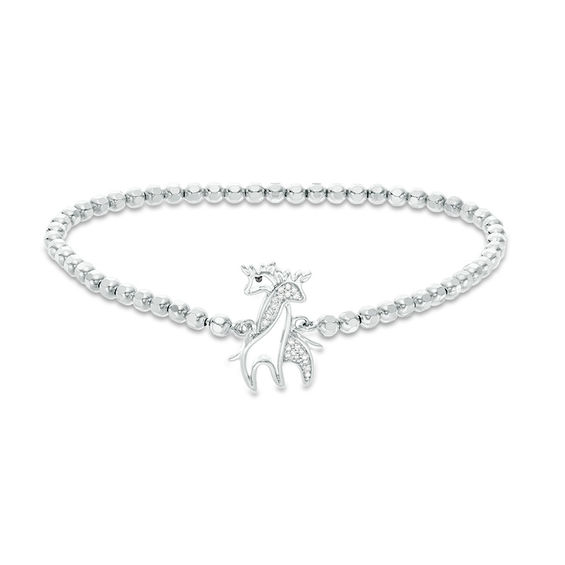 Diamond Accent Unicorn Bracelet in Sterling Silver with 14K Gold