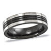 Thumbnail Image 0 of Edward Mirell Men's 6.0mm Grooved Centre Wedding Band in Two-Tone Titanium